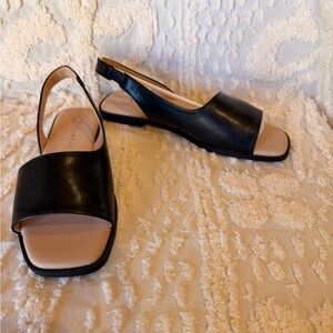 Journee Collection Black Open-Toe Slingback Flats #528